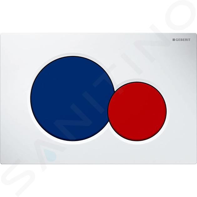 Geberit Sigma01 - Plaque de déclenchement, blanc/bleu/rouge 115.770.LB.5