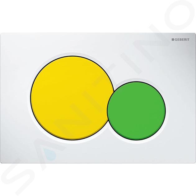 Geberit Sigma01 - Plaque de déclenchement, blanc/jaune/vert 115.770.LA.5