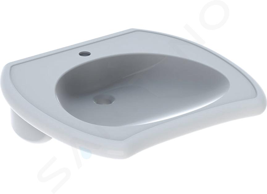 Geberit Vitalis - Lavabo sin barreras, 550x550x150 mm, sin rebosadero, con orificio para grifo, blanco 501.541.01.1