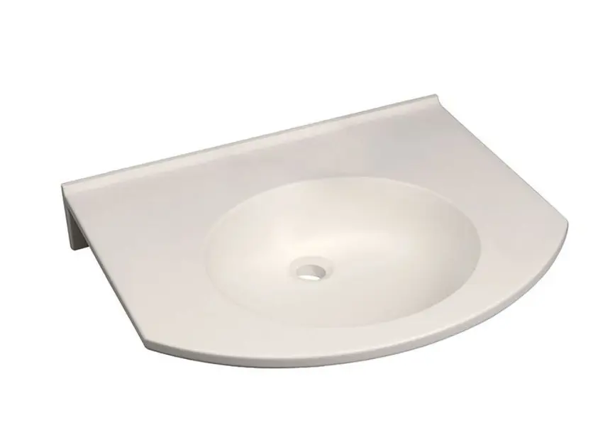 Geberit Publica - Lavabo senza barriere, 600x550x115 mm, senza troppopieno, senza foro per miscelatore, bianco alpino 501.040.11.1