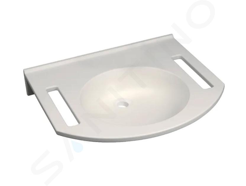 Geberit Publica - Lavabo sin barreras, 600x550x115 mm, sin rebosadero, sin orificio para grifería, blanco alpino 501.041.00.1