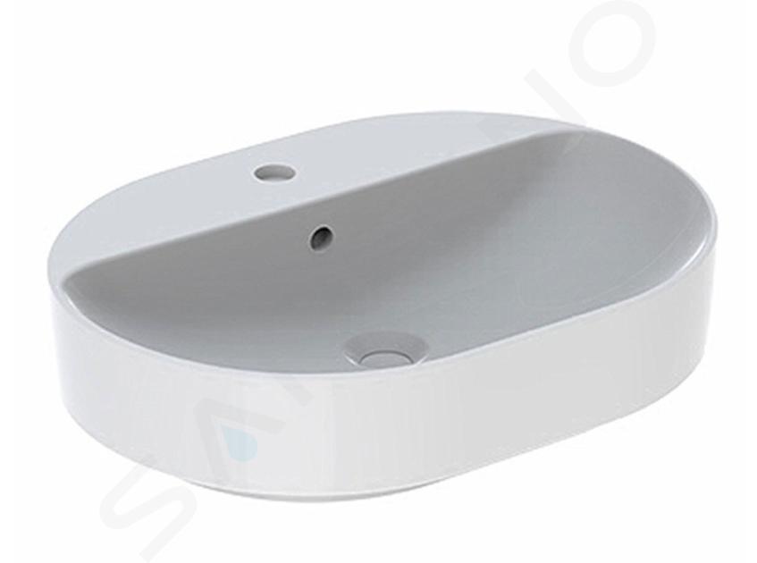 Geberit VariForm - Lavabo da appoggio 500x480 mm, con troppopieno, foro per miscelatore, bianco 500.775.01.2