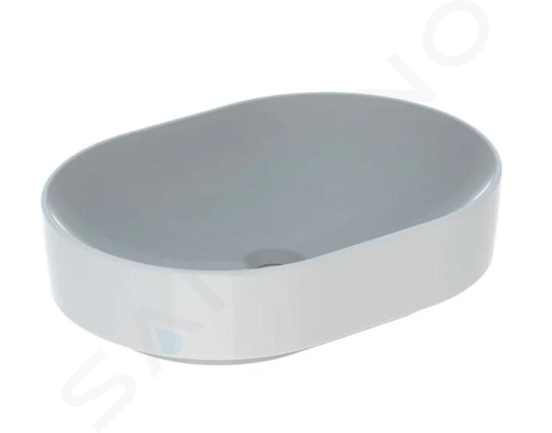 Geberit VariForm - Lavabo de encimera 550x400 mm, sin rebosadero, sin orificio para grifería, blanco 500.774.01.2