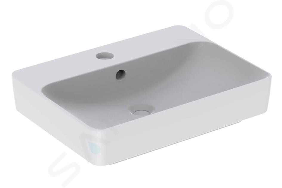 Geberit VariForm - Lavabo de encimera 600x450 mm, con rebosadero, con orificio para grifo, blanco 500.780.01.2