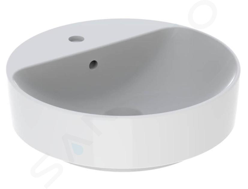 Geberit VariForm - Lavabo da appoggio, diametro 450 mm, con troppopieno, foro per miscelatore, bianco 500.769.01.2