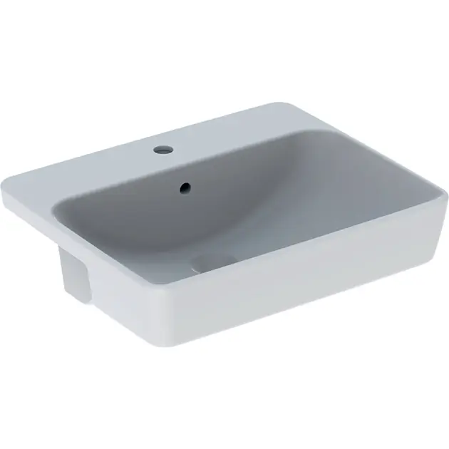 Geberit VariForm - Lavabo da semincasso, 55x45 cm, con troppopieno, foro per miscelatore, bianco 500.681.01.1