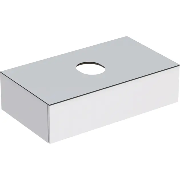 Geberit VariForm - Waschtischschrank, 90x51x24 cm, 1 Lade und Geruchsverschluss, Weiß poliert/Weiß matt 501.165.00.1