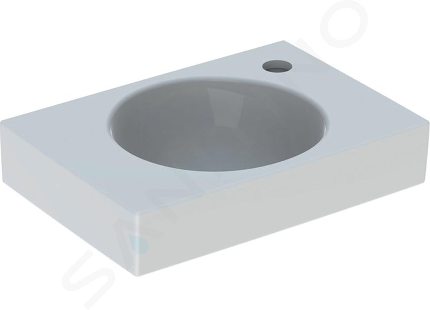Geberit Preciosa II - Lave-mains 40x28x10 cm, trou pour robinetterie à droite, sans trop-plein, blanc 273240000