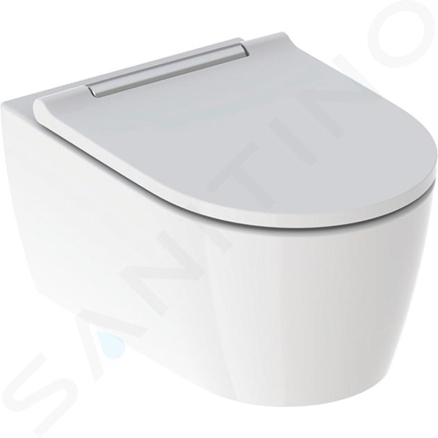 Geberit ONE - WC suspendu avec abattant softclose, TurboFlush, KeraTect, blanc / chrome 500.202.01.1