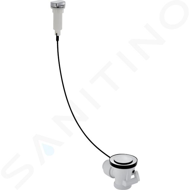 Geberit Accessoires - Siphon pour éviers avec actionnement rotatif G 1 1/2, chrome brillant 152.931.20.1