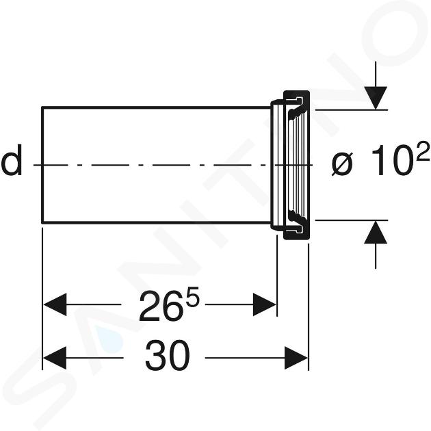 Kit de raccordement Geberit pour WC suspendu longueur 26,5 cm avec joint  torique