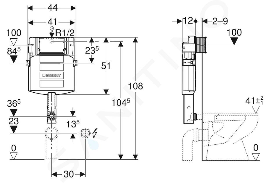 GEBERIT CAMPANA DI RISCIACQUO TIPO 212 PER CASSETTA SIGMA, UP300