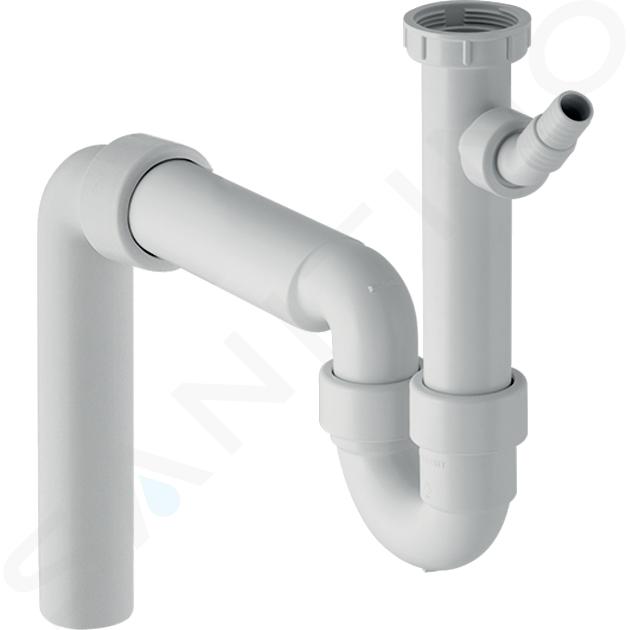 Geberit Accessori - Sifone tubolare per lavello, con portagomma, uscita verticale, d 40 mm 152.556.11.1