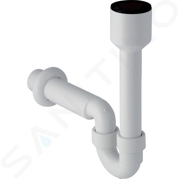 Geberit Accesorii - Sifon anti-miros tubular pentru chiuvetă spălător, evacuare orizontală, d 40 mm, alb alpin 152.607.11.1