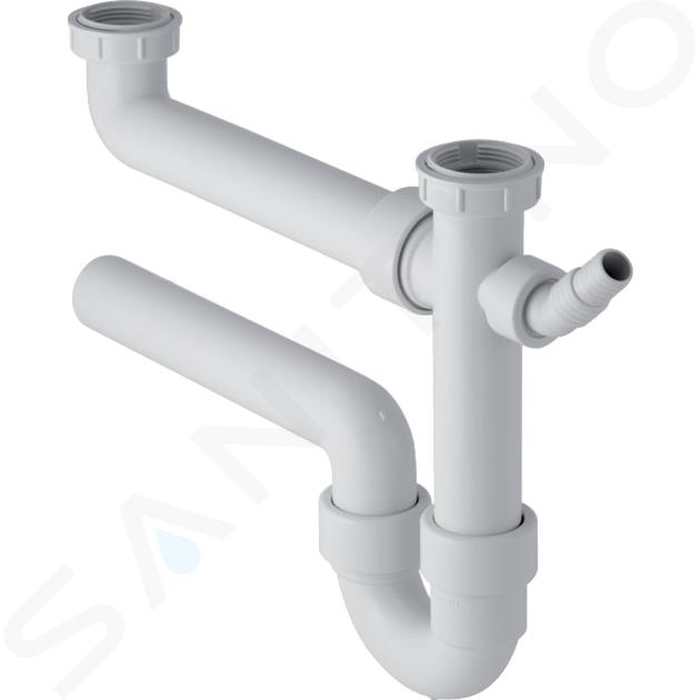 Geberit Accesorios - Tapón de olores para fregadero doble, con manguera angular, salida horizontal, d 40 mm 152.715.11.1