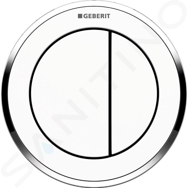 Geberit Sistemi di risciacquo - Comando distanziato tipo 10, pneumatico, 2 volumi di risciacquo, bianco alpino/cromo lucido 116.057.KJ.1