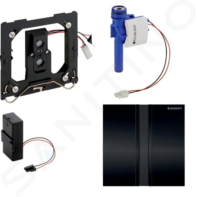 Geberit Spoelsystemen - Urinoirstuursysteem met elektronische spoelactivering, batterijvoeding, bedieningsplaat type 50, zwart chroom 116.036.QD.1