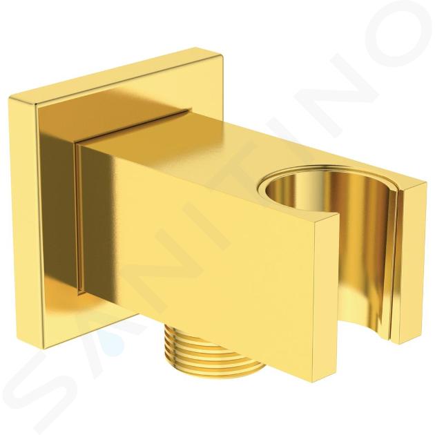 Ideal Standard Idealrain Atelier - Presa d'acqua a parete con supporto, Brushed Gold BC771A2