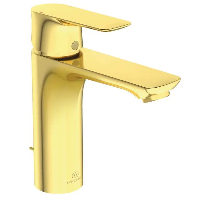 Ideal Standard Connect Air - Grifo de lavabo Grande con desagüe, Brushed Gold A7053A2