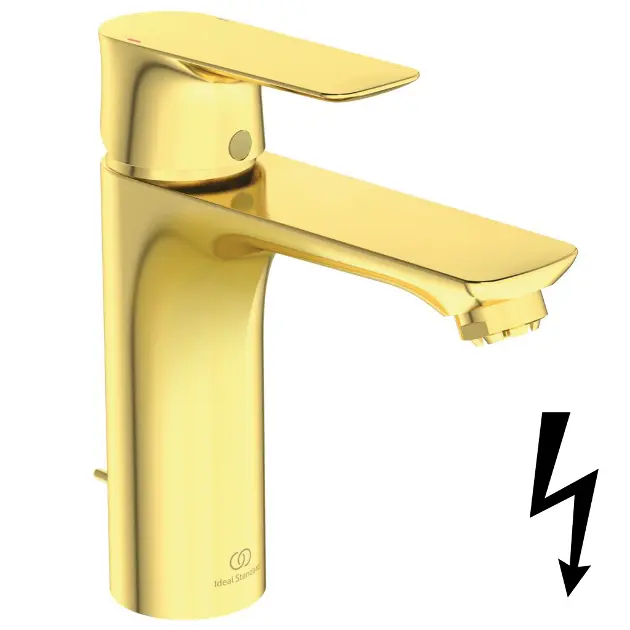 Levně Ideal Standard Connect Air - Umyvadlová baterie Grande s výpustí, Brushed Gold A7054A2