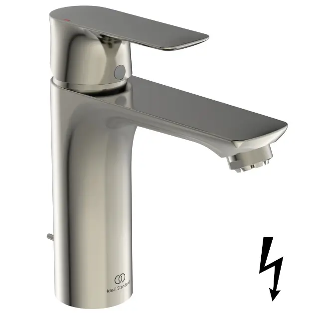 Ideal Standard Connect Air - Grifo de lavabo Grande con desagüe, Silver Storm A7054GN