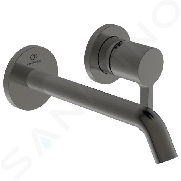 Ideal Standard Joy - Grifo de lavabo empotrado, caño 180 mm, 2 orificios, Magnetic Grey A7378A5