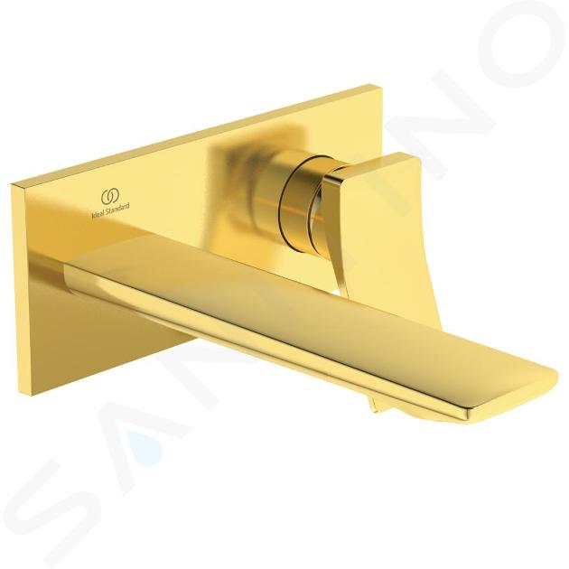 Ideal Standard Conca Tap - Miscelatore ad incasso per lavabo, sporgenza 180 mm, Brushed Gold A7371A2