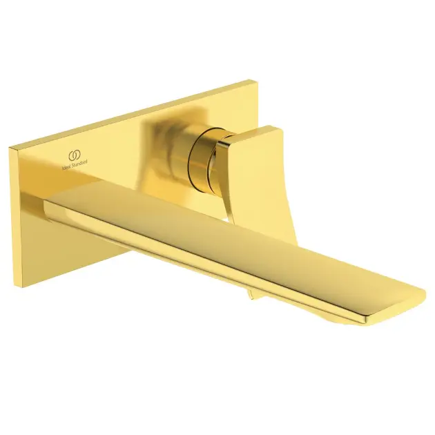 Levně Ideal Standard Conca Tap - Umyvadlová baterie pod omítku, výtok 22 cm, Brushed Gold A7372A2