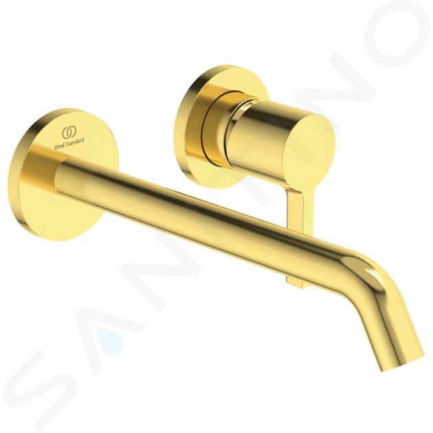 Ideal Standard Joy - Miscelatore ad incasso per lavabo, sporgenza 225 mm, montaggio a 2 fori, Brushed Gold A7379A2