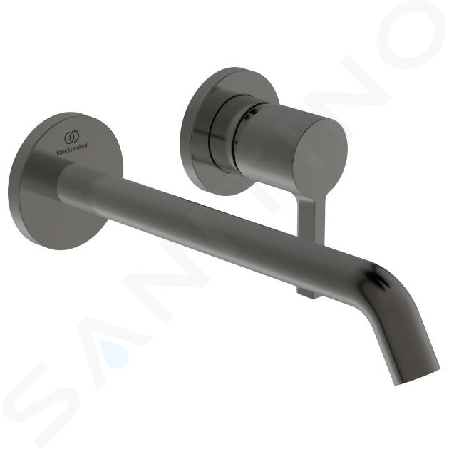 Ideal Standard Joy - Grifo de lavabo empotrado, caño 225 mm, 2 orificios, Magnetic Grey A7379A5