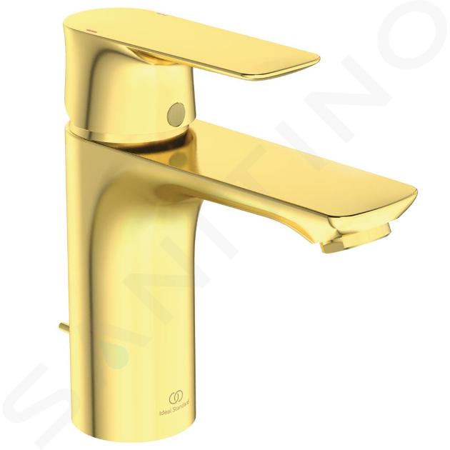 Ideal Standard Connect Air - Miscelatore da lavabo con sistema di scarico, Brushed Gold A7021A2