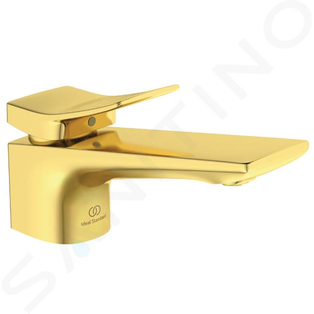 Ideal Standard Conca Tap - Waschtischarmatur Slim mit Ablauf, Brushed Gold BC753A2