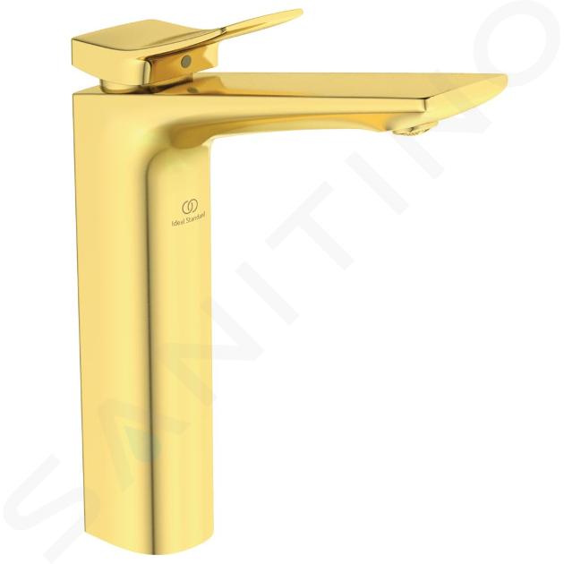 Ideal Standard Conca Tap - Umyvadlová baterie s výpustí, Brushed Gold BC757A2