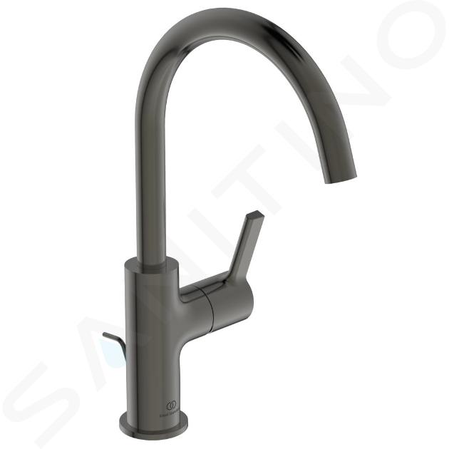 Ideal Standard Joy - Grifo de lavabo con desagüe, Magnetic Grey BC777A5