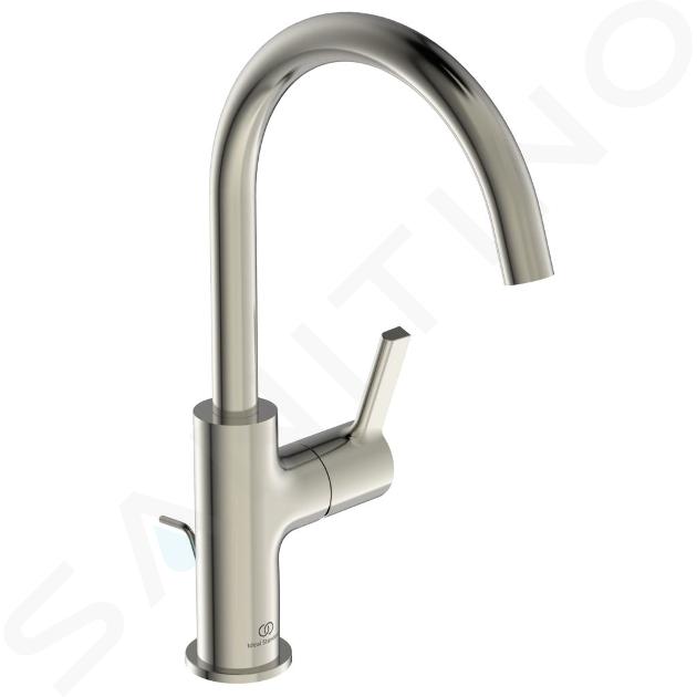 Ideal Standard Joy - Grifo de lavabo con desagüe, Silver Storm BC777GN