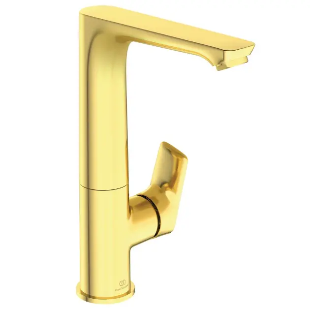 Ideal Standard Connect Air - Miscelatore da lavabo Slim con braccio di erogazione girevole, Brushed Gold A7023A2