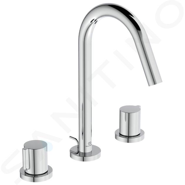 Ideal Standard Joy - Grifo de lavabo, 3 orificios, con desagüe, cromo BC783AA