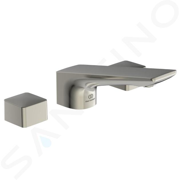 Ideal Standard Conca Tap - Bateria umywalkowa, instalacja 3-otworowa, z odpływem, Silver Storm BC759GN