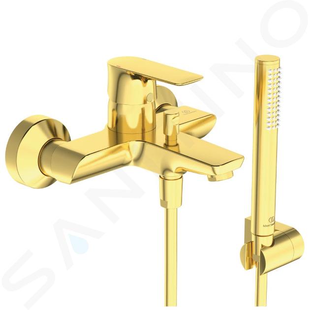 Ideal Standard Connect Air - Miscelatore per vasca da bagno con accessori, Brushed Gold A7056A2