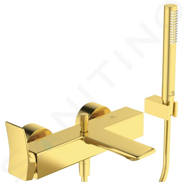 Ideal Standard Conca Tap - Mitigeur de baignoire avec accessoires, Brushed Gold BC763A2