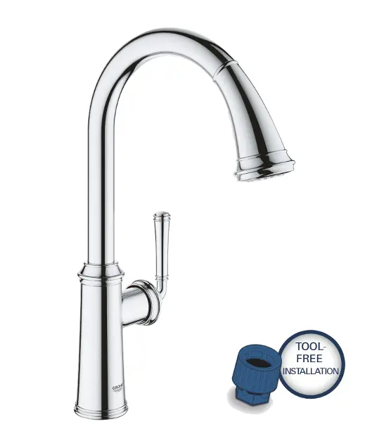 Grohe Gloucester - Grifo de fregadero con ducha extraíble, cromo 30422000