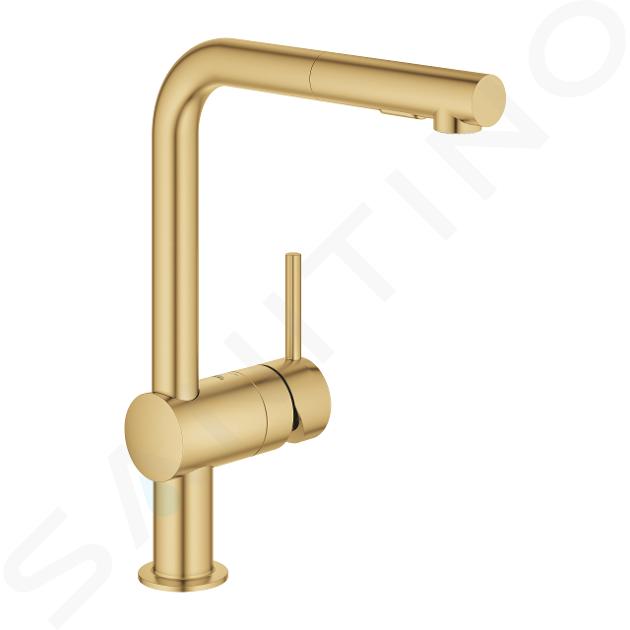 Grohe Minta - Miscelatore da lavello con doccetta estraibile, Cool Sunrise spazzolato 30274GN0