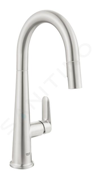 Grohe Veletto Grifo de fregadero con ducha extra ble supersteel