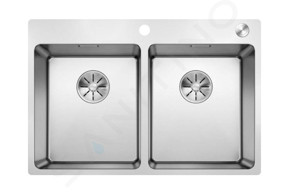 Blanco Andano 340/340 - Évier 745x500 mm avec commande excentrique PushControl, inox 525248