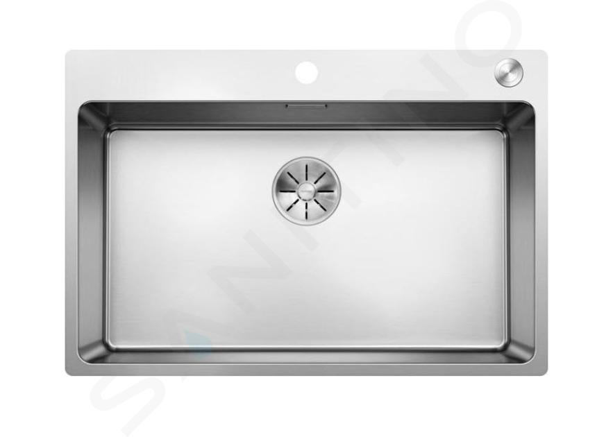 Blanco Andano 700 - Lavello, 740x500 mm, con comando eccentrico dello scarico PushControl, acciaio inox 525246