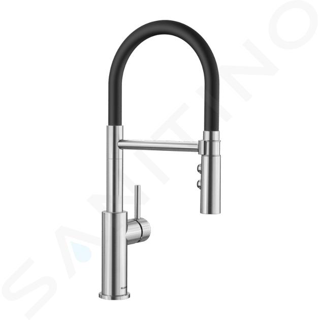 Blanco Catris S - Mitigeur d'évier avec bras flexible et douchette, noir / inox 525792