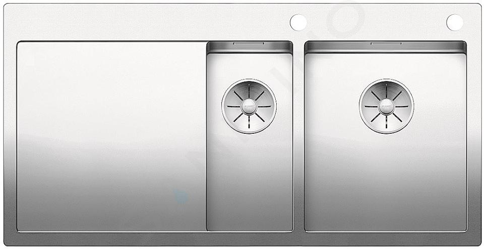 Blanco Claron 6 - Évier 100x51 cm avec commande excentrique PushControl et égouttoir, inox 521645