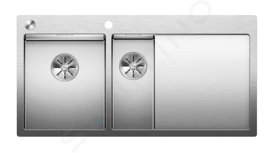 Blanco Claron 6 - Évier 1000x510 mm avec commande excentrique PushControl et égouttoir, inox 521646