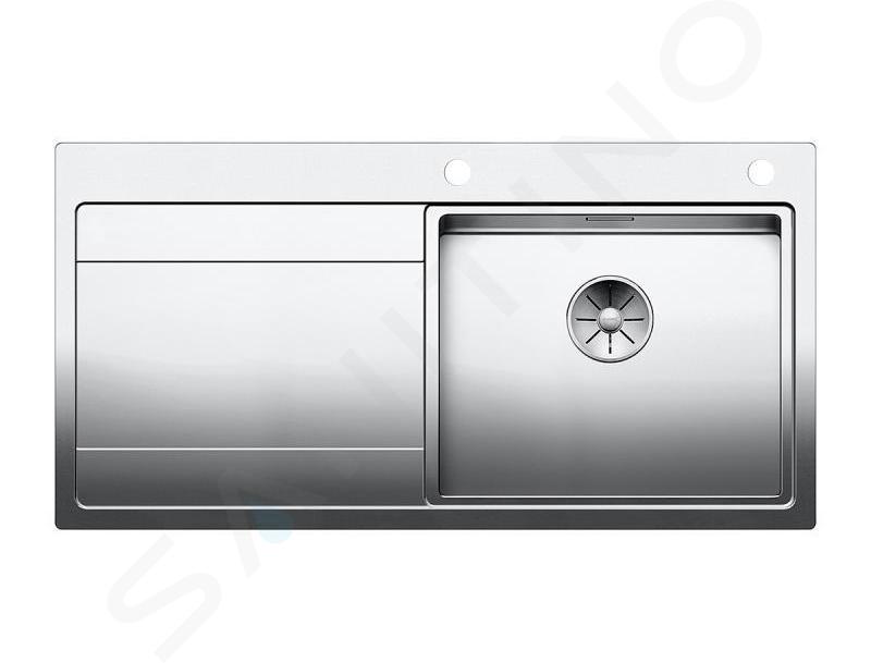 Blanco Divon II - Spoelbak, 100x51 cm, met afdruipdeel en draaiknopbediening, rvs 521660
