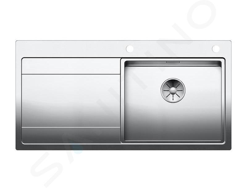 Blanco Divon II - Évier, 100x51 cm,avec égouttoir et commande excentrique , inox 521660